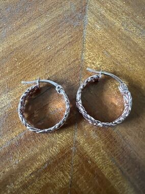 Technibond Byzantine Hoop Earrings - Rose Gold
